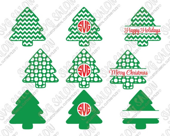 Download Chevron and Polka Dot Christmas Tree Circle / Split by ...