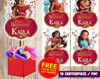 15 Elena of Avalor centerpieces, Elena of Avalor printable centerpieces, Elena of Avalor party supplies,Elena of Avalor birthday