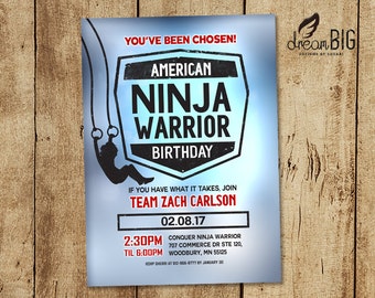 American Ninja Warrior Birthday // Party Invite // Boy or Girl // Digital DIY PDF or JPEG