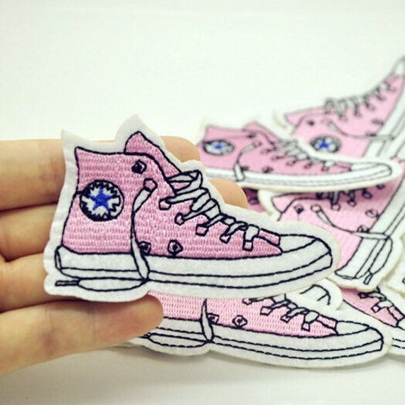 Converse Shoe Patch Pink Shoe Iron on patches Converse