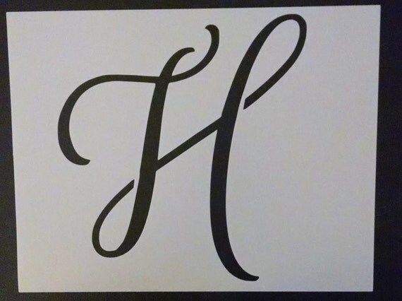 Large Big Script Cursive Letter H Custom Stencil FAST FREE