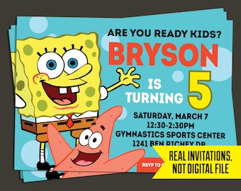 Spongebob Invitation - Spongebob Birthday Invitation