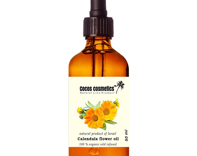 Organic Calendula Oil - Infused with sweet almond oil - Natural Hair-Scalp-Skin-and-Body-Remedy
