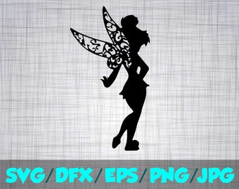Tinkerbell SVG Disney Iron On Decal Cutting File / Clipart in Svg, Eps, Dxf, Png, and Jpeg for Cricut & Silhouette Princess Peter Pan