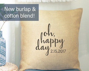 Wedding Anniversary PILLOW COVER | Bridal Shower Gift | Unique Wedding Gift for Couples Pillow | Engagement Gift for Bride from Friend