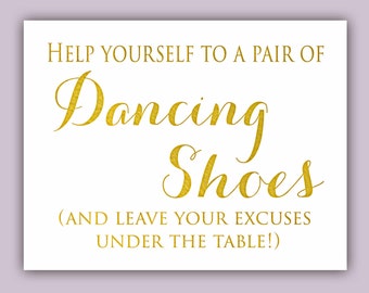 dancing shoes sign, Shoes for guests, Gold Wedding Sign, flip flop wedding, gold wedding decor, reception signs, wedding shoes