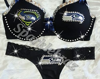 NFL bra set-Seattle seahawks-Seattle seahawks lingerie-Lingerie-Seattle seahawks bra-Seattle seahawks panties-Seattle seahawks for women
