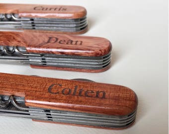 Engraved Pocket Knife - Personalized Pocket Knife - Wood Pocket Knife - Multi Purpose Tool - Multi Tool - Pocketknife - Personalized Gift