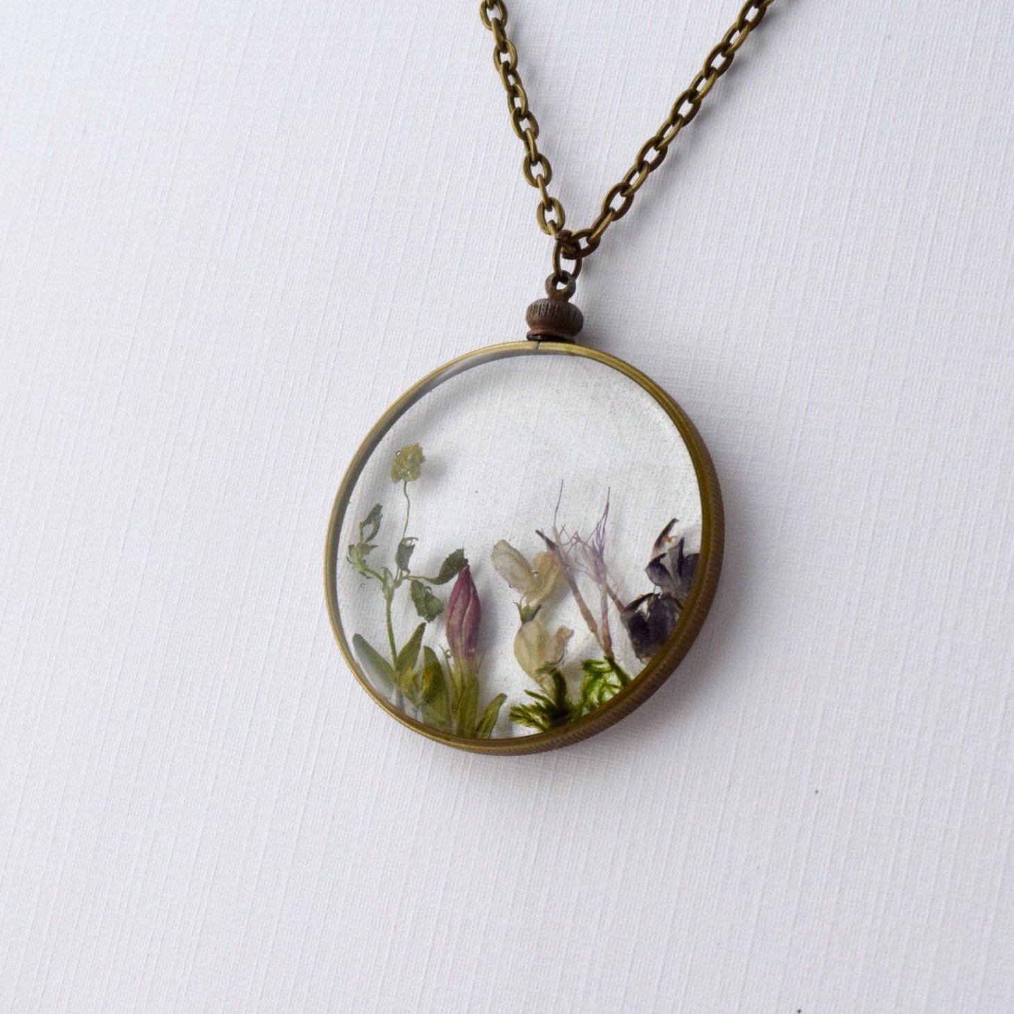 Flower Garden Pendant Eco Friendly Necklace by DapperPhoenix