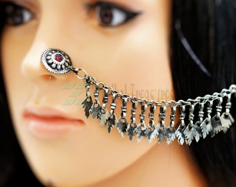 Gypsy nose stud,Kuchi nose pin,Tribal nose jewelry,,Afghan jewelry,Piercing body jewelry,Afghan nose ring,Nose jewelry,Ethnic nose stud