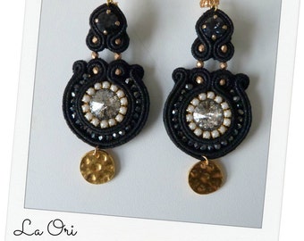 negro de pendientes soutache "ELEONORA"