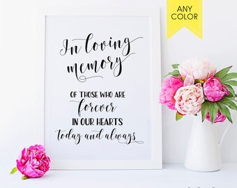 In loving memory sign Remembrance sign In loving memory wedding sign Memory table sign Wedding memory table Wedding memorial table