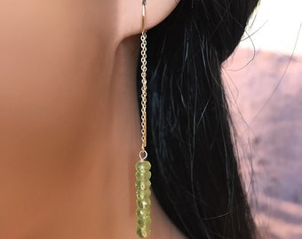Boucles D'oreilles En Péridot Facetté Argenté - Modèle 1.6-E1608 - Neuf Sans Emballage