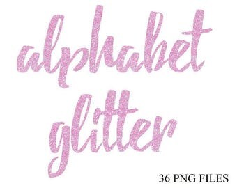 pink glitter letters etsy