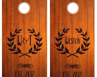 Custom Wedding Cornhole Decals, Personalized Cornhole decals, Monogram cornhole decals, Wedding Cornhole, Cornhole Sticker, Custom Cornhole