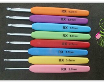 CROCHET 8pcs Plastic Handle Crochet Aluminum Knit Hook Needle Knitting DIY Set 2.5-6.0mm