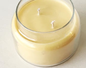 Beeswax & Coconut Candle Glass Jar - Air Purifier - Aromatherapy candle - Unscented Beeswax Candle - Housewarming Gift - Home Decor Gift