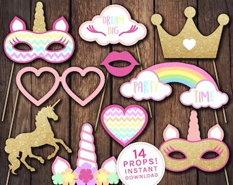 Unicorn props, Unicorn party props, Unicorn party, Unicorn birthday invitation, unicorn invitation, Unicorn costume, Unicorn headdress