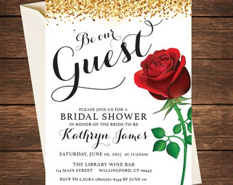 Beauty And The Beast Bridal Shower Invitations 1