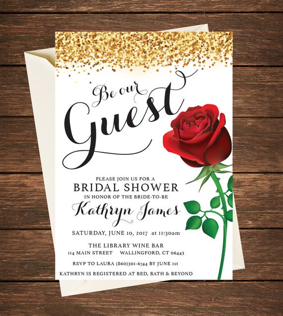 Beauty and the Beast Invitation Beauty and the Beast Bridal