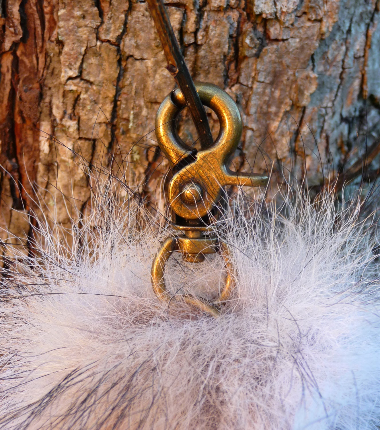 Real Wolf Tail Keychain clip on for bag charm costume