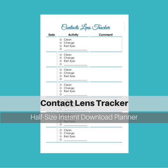 CONTACT LENS TRACKER Fullsize Printable pdf Digital