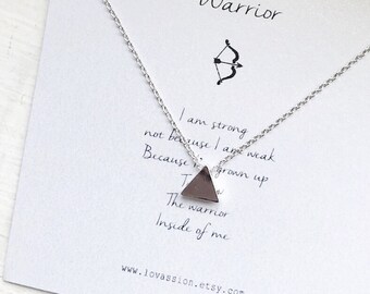 Tiny Triangle necklace, silver triangle necklace, silver tiny triangle necklace, dainty jewelry