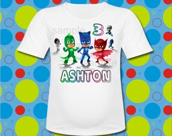 Personalized Pj Masks T Shirt all SIZES available PJ Masks Birthday T Shirt