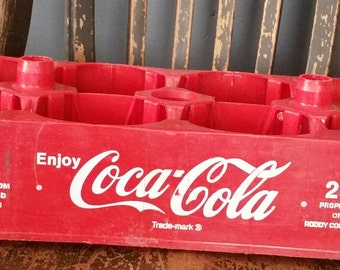 Coca-Cola Plastic Crate/2 Liter Coke Bottle/Storage Crate/Upcycle Project/Succulant Planter/Soda Crate/Vintage 1980s/Storage Crate/Crafting