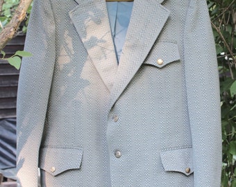 Hipster 1970's Polyester Blazer Men's 44R Nerd Geek Grandpa's Jacket