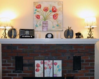 Abstract Florals, Mixed Media Florals, Home Decor
