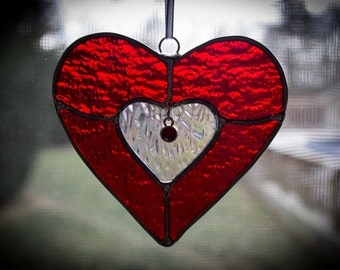 Stained Glass Heart Suncatcher