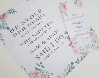 Wedding Thank you Sign, Door Hanger, Do not Disturb Wedding Sign, Rustic Wedding Decoration, Wedding Guest Thank you Card, Vintage Card