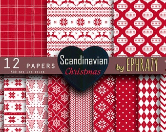 30% OFF AND MORE. Christmas digital paper. Christmas digital. Christmas paper. Christmas.Scandinavian. Scandinavian print. Nordic Christmas.