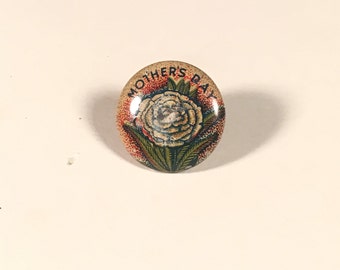 1920s Mother's Day Pin-Back, Original Tin Litho Pin by William H. Dietz