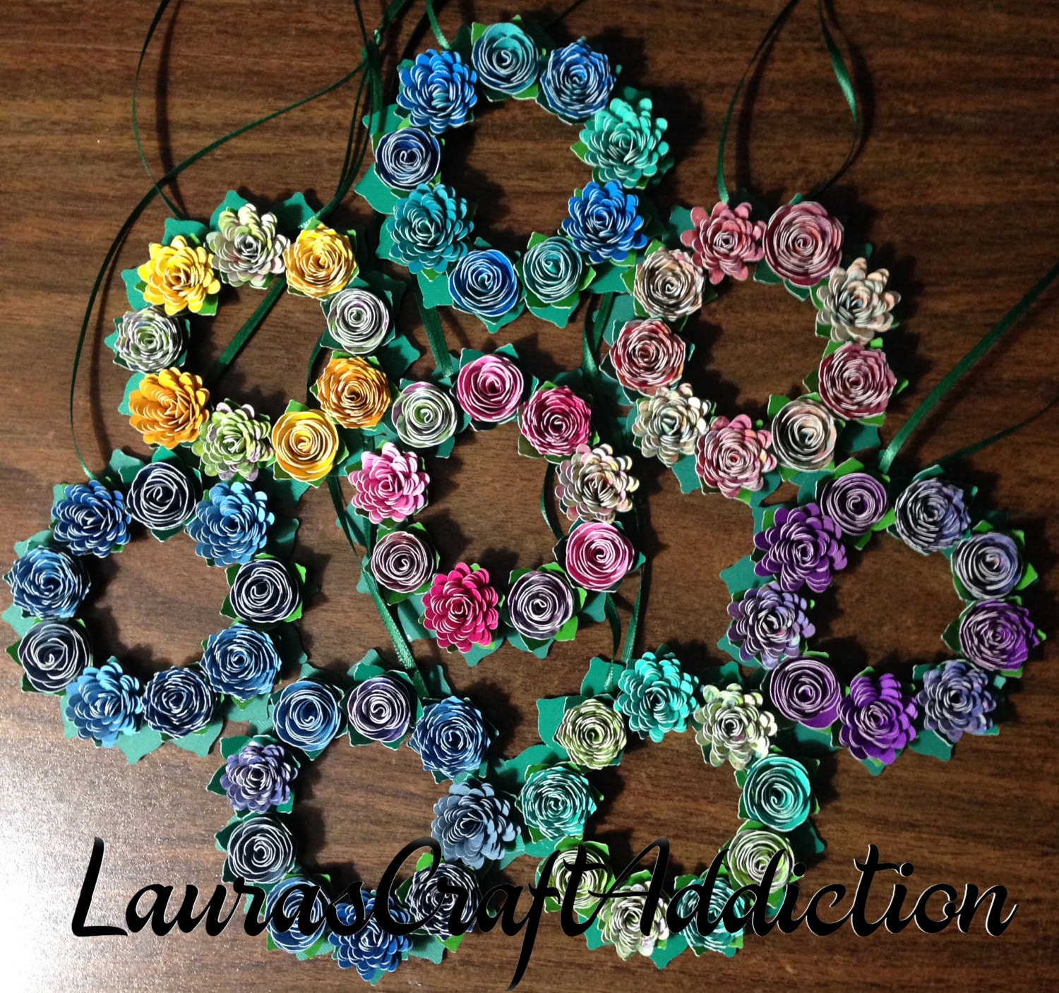 Download Paper Flower Wreath Ornament cut file Silhouette Cricut
