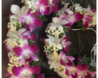 orchid haku lei/headband
