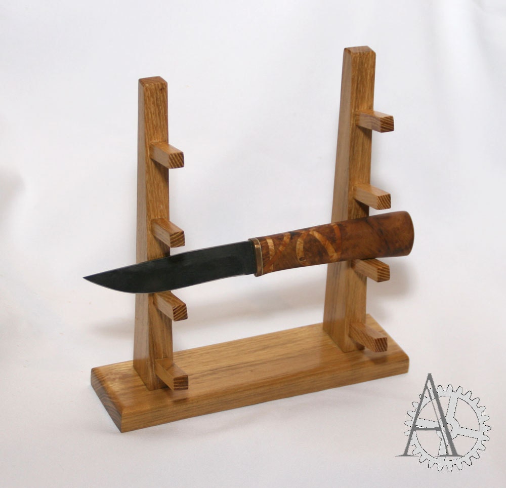 The Robinia Wood Knife Stand Fixed Blade Knife Display