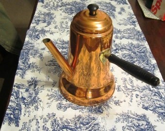 Coppercraft Guild Coffee Pot with Wood Side Handle Taunton Mass
