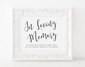 Printable Tribute Sign, In Loving Memory of Those Who Are Present in Our Hearts, Heaven Sign, Tribute Sign,