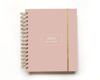 2017 personalized elegant planner | custom 2017 planner agenda student calendar weekly planner daily planner graduation gift hard cover