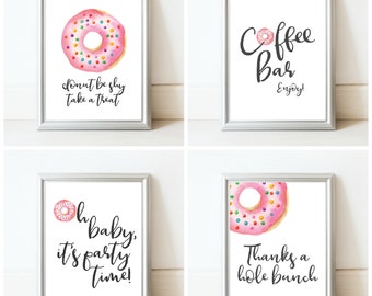 Donut Baby Shower Sign Package - Printable Baby Shower Signs - Donut Decorations - Donut Decor - Donut Party - Donut Birthday Party Decor