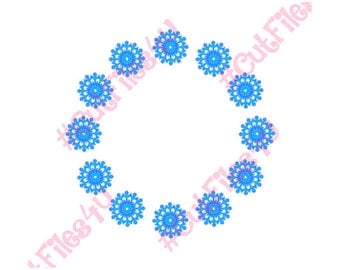 Monogram Frame SVG Snowflake: SVG and PNG digital cut file design included for Silhouette, Cricut using vinyl, paint, glass etching