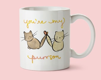 cute cat mug, best friend birthday gift, cat coffee mug, friendship mug, christmas gift for girlfriend, bff mug, bff gift, cute coffee cup