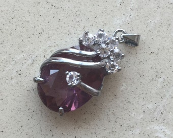 Purple Pendant, Amethyst Pendant, Crystal Pendant, Rhinestone Pendant, Oval Pendant, Pendant Only, Jewellery Making, Gemstone Pendant,