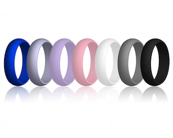 Women's Silicone Wedding Engagement Ring Band Best Quality Flexible Hypoallergenic Cute Athletic Jewelry Gift For Her (No Cheesy Branding)