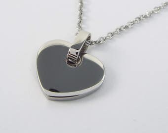 Heart pendant necklace stainless steel