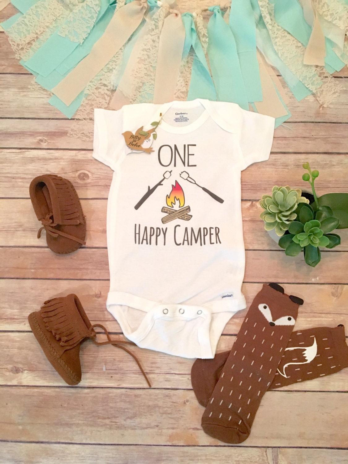 One Happy Camper Onesie® First Birthday Shirt First Birthday