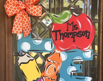 Classroom door hanger Teacher door hanger Back to school door sign Teachers appreciation gift