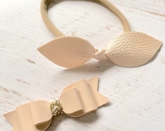 Nude bow tie | Etsy